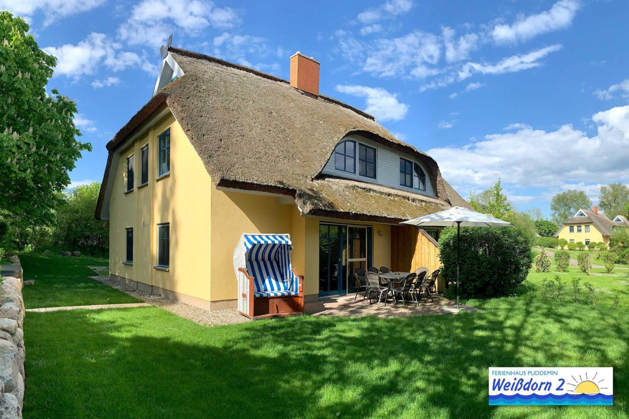 Familienfreundliches Reetdachhaus Weissdorn 2 Villa Puddemin Luaran gambar